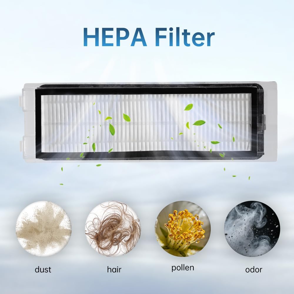 26 PCS Replacement Accessories for Roborock Q Revo Robot Vacuum(Not for Qrevo S/Pro/Plus/MaxV), 2 Main Brushes, 4 Filter, 6 Mop Cloths, 6 Dust Bags, 6 Side Brushes, 1 Cleaning Brush, 1 Screwdriver