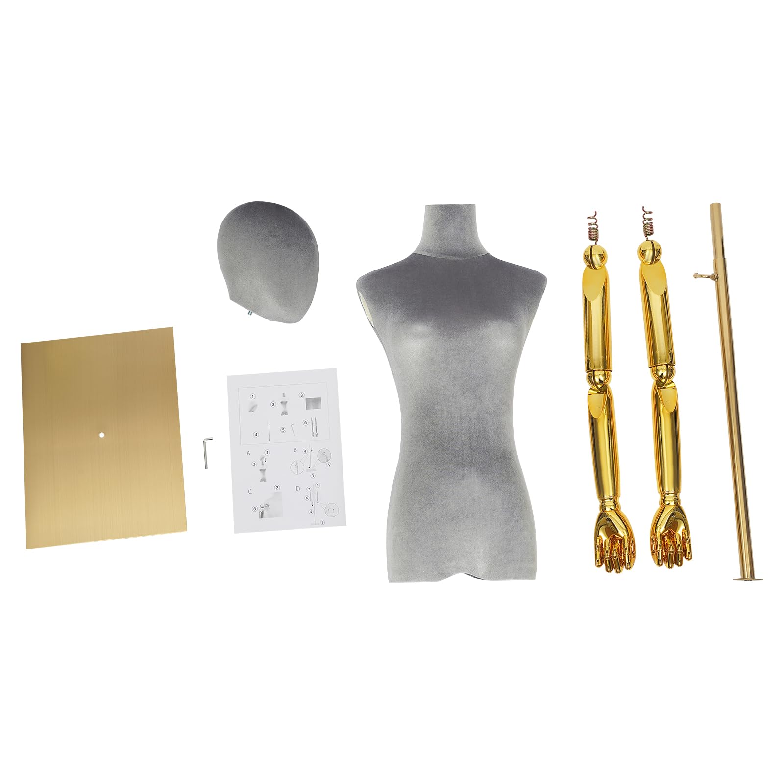 Damen Schaufensterpuppe Mannequin Torso Modell Puppe Display 150-200 cm (Grau)