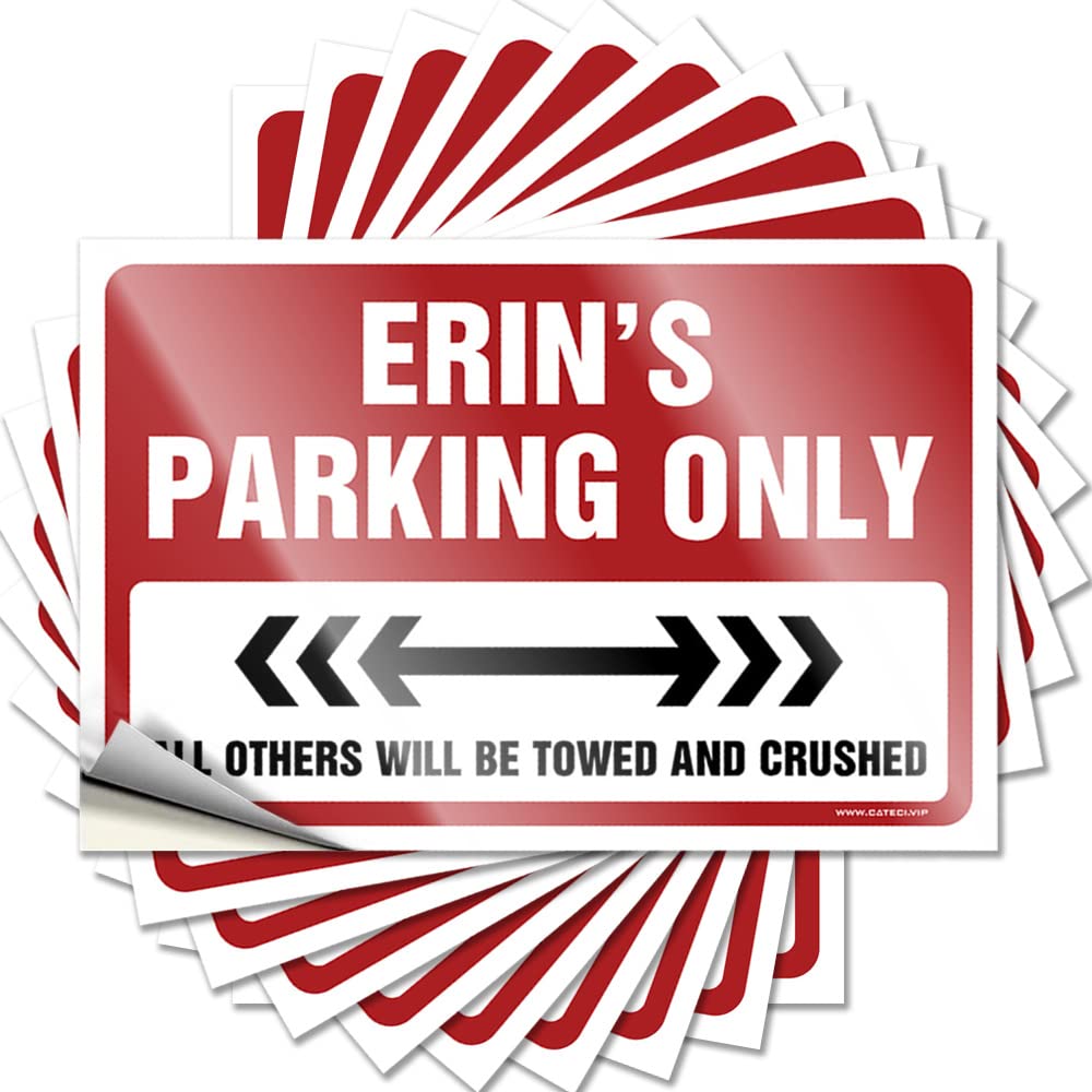 Saying Crazy Retro Home Decor Case Erin's Parking Only - No Residue Decals for Items(6X9CM)