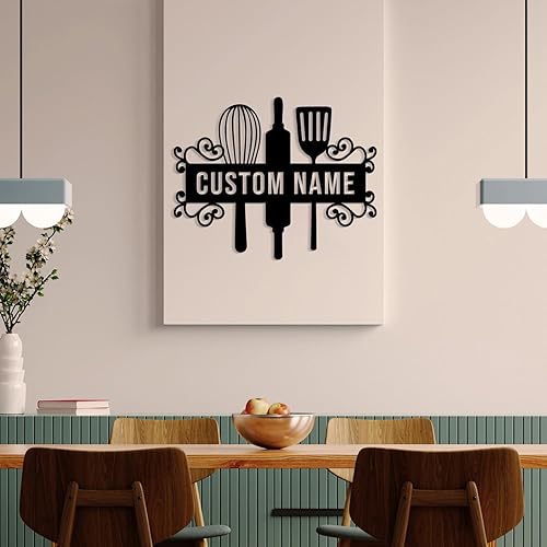 Miniatura 2 de Letrero de nombre de cocina personalizado, decoración de pared de metal, letrero de metal personalizado para cocina, decoración de pared de cocina,