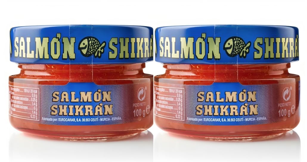 Eurocaviar - Shikran 100 gr x 2 uds Perle di salmone affumicato - Pack Promoo