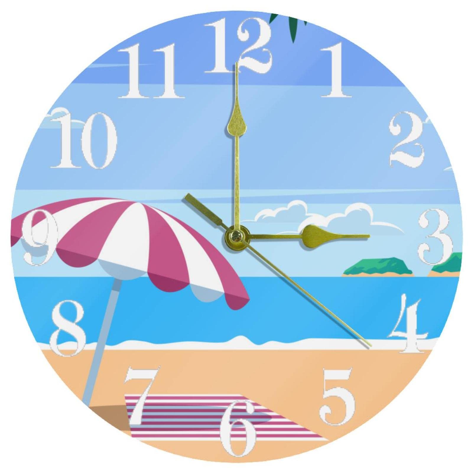 Horloge murale à quartz pour salon et école, modèle rond de 25,4 cm à pile