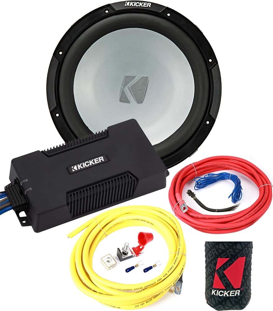 KICKER Subwoofer and Amp Package of 3 Items - 10