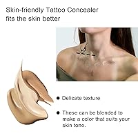 Vista 6 de Cubierta de tatuaje, corrector invisible impermeable para el cuerpo, piernas, contusiones, cicatrices, manchas oscuras, vitíligo, maquillaje