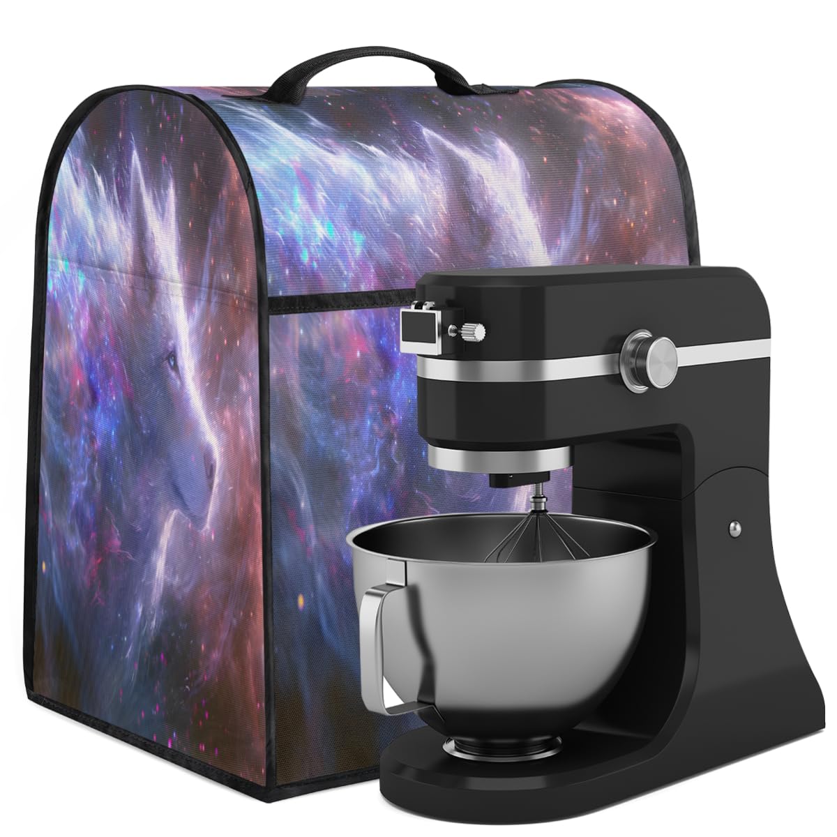 Coffee Maker Cover Galaxy Wolf Kitchen Appliance Covers Small Appliance Covers Blender Cover Juicer Cover Dust Covers for Kitchen Appliances with Top Handle and Pockets,Washable,C595