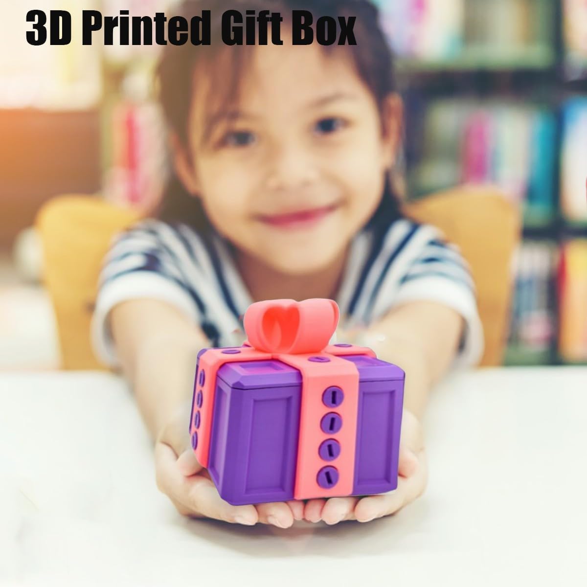 Annoying Gift Box with Screws, 3D Printed Puzzle Gift Box, Prank Novelty Christmas Creative Gift, Desktop Screw Case, Funny Money Card Container Twisted Storage (Pink Purple, 8x8cm)
