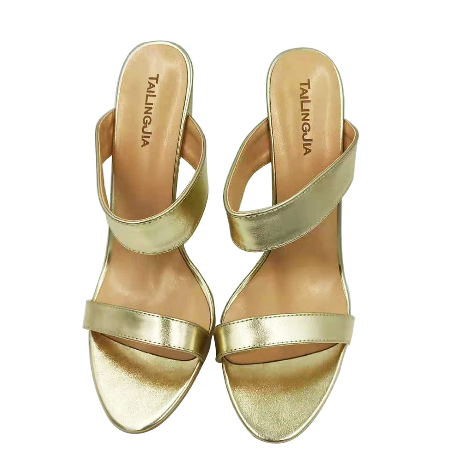TIKENBST Tacchi Donna Tacchi Alti Sexy 46 Sandali Sandali con Zeppa Dorati 13CM,Gold-43