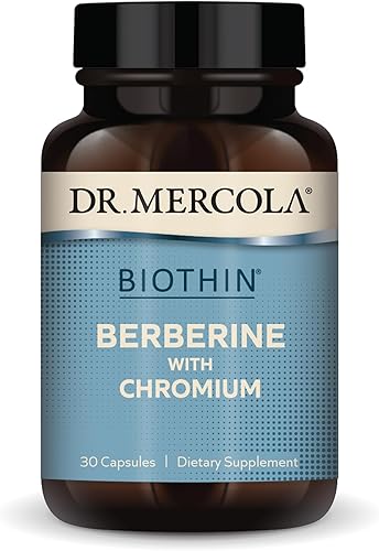 Dr. Mercola Biothin Berberina con cromo - Apoya la función metabólica saludable - Absorción mejorada - Sin OMG, sin gluten y sin soja - 30 cápsulas