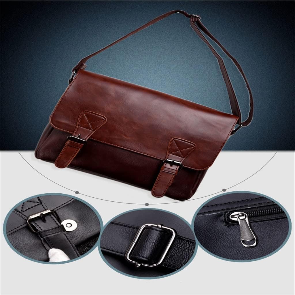 Shoulder Messenger Bag Pu Leather Business Black Casual Computer Laptop Male Travel Crossbody Bag For Man