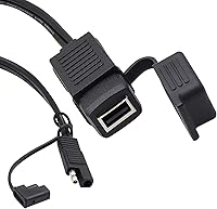 Vista 2 de GELRHONR SAE - Cable de conexión rápida a USB para motocicleta, puerto USB de 5 V 2.1 A, enchufe de alimentación con cubierta impermeable