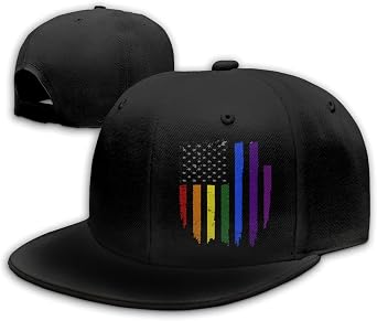Snapback Hats for Men Flat Bill Black Mens Baseball Cap Brim Snap Back Adjustable