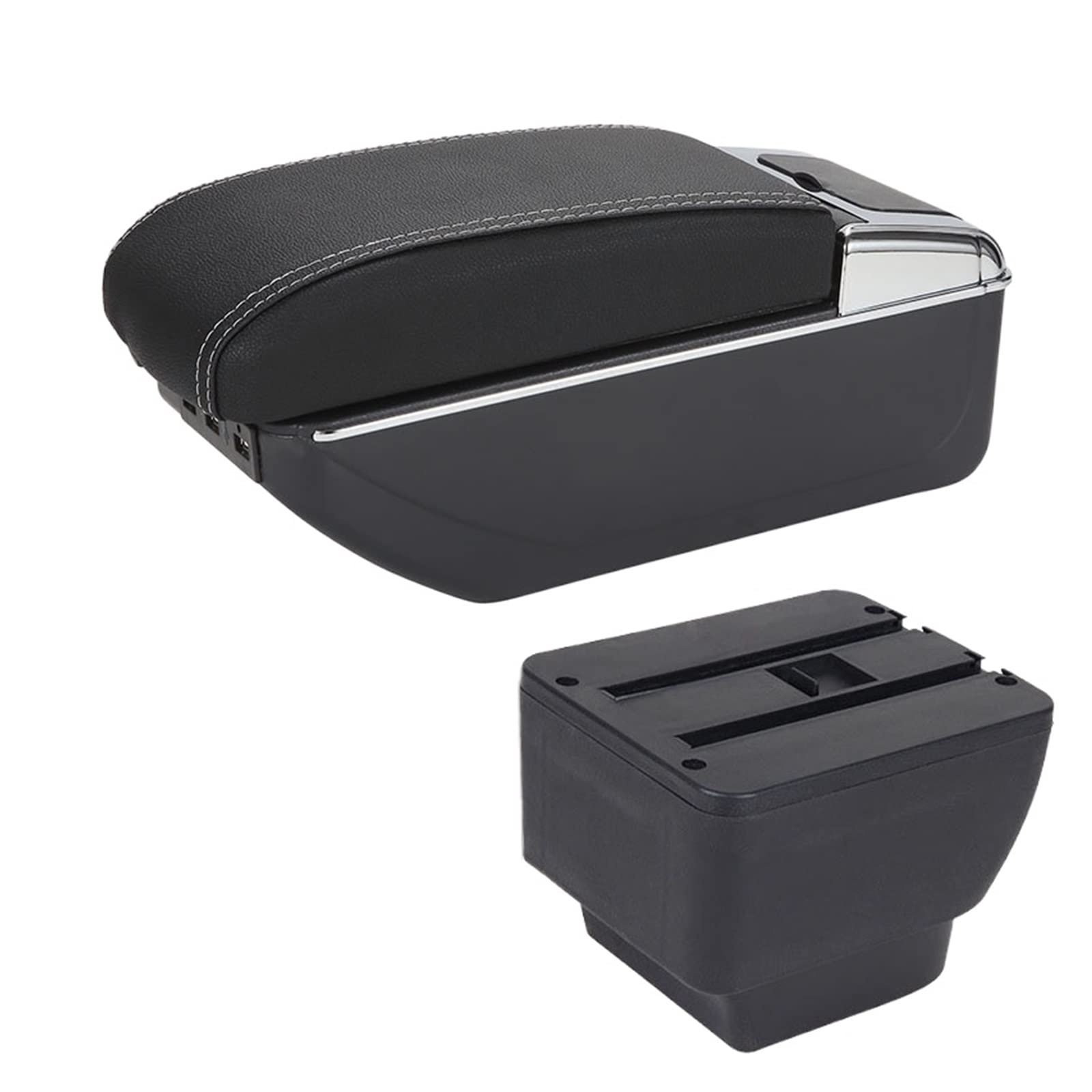 Baiqimv For Mazda 2 For Demio Car Armrest Box Retrofit Storage Box Car Accessories Interior Details Center Console Storage Box(A3 7USB)