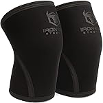 Iron Bull Strength Knee Sleeves 7mm (1 Pair) - Compression Brace & Knee Sleeve For Weightlifting, Powerlifting & Cross Training - Knee Support for Squats - Men & Women (Large/Black)