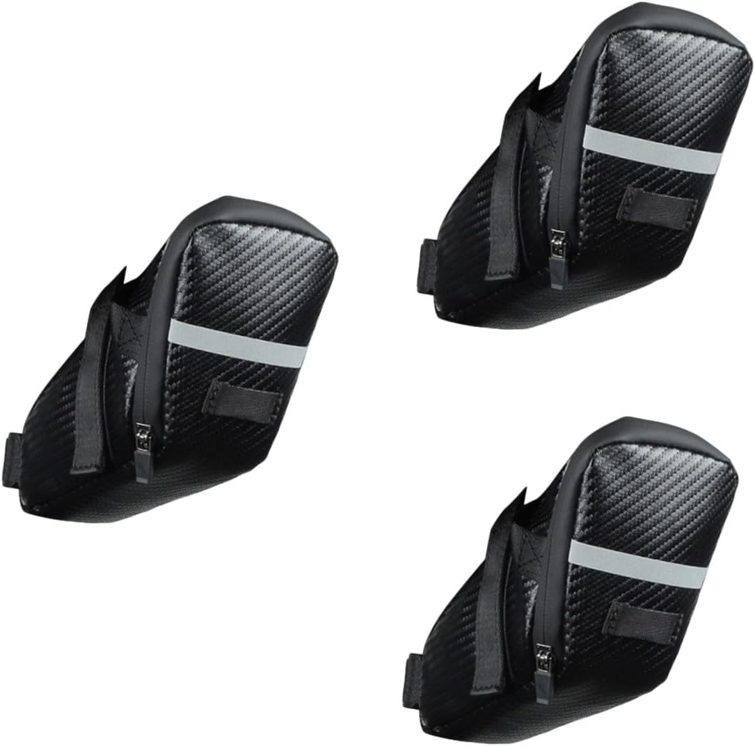 Mikikit 3pcs Mountain Bike Handlebar Bag Lightweight Storage Pouch for Tools Phone Essentials Easy to Install Scratch-resistant for Cycling Adventures