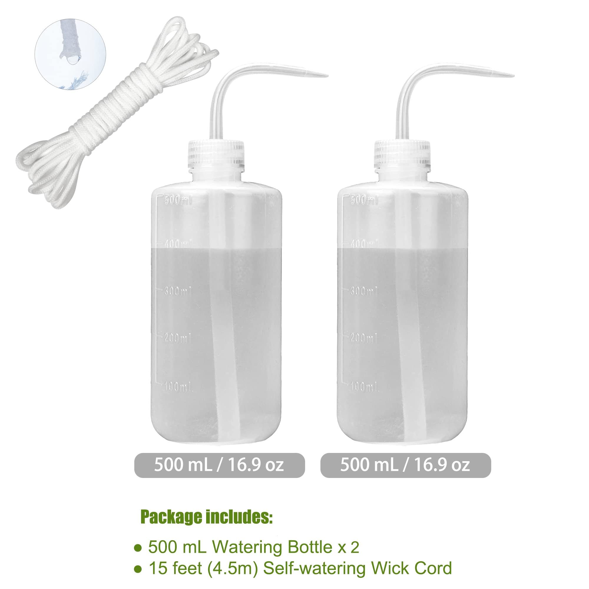 Orimerc Paquete de 2 Botellas de riego de 500 ml para Plantas de Interior, suculentas Cactus, plántulas, Laboratorio de Lavado y Tatuaje Dispositivo