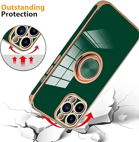 Miniatura 4 de KANGHAR Funda compatible con iPhone 13 Pro Max de 6.7 pulgadas para mujeres y niñas, con anillo magnético integrado, soporte de anillo magnético