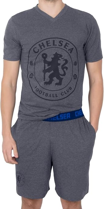 Chelsea FC Official Soccer Gift Mens Loungewear Short Pajamas