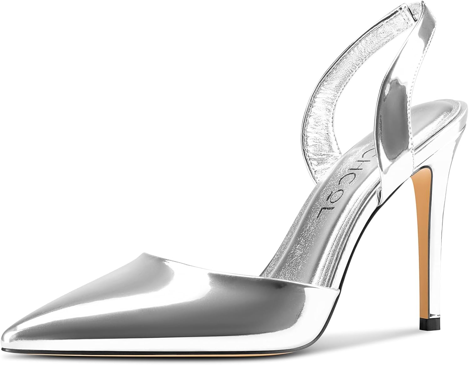 Aachcol Womens Pointed Toe Slingback Stiletto High Heel Pumps Slip-on Two-Piece Party Dress Shoes 3.9 Inches Heels