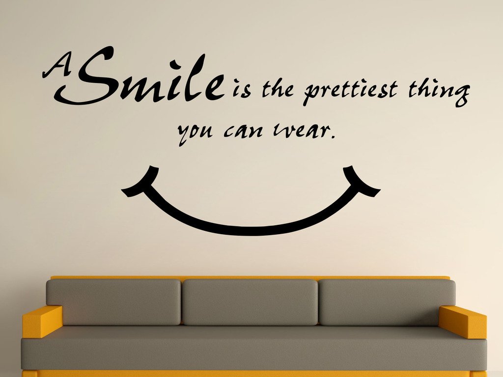 DECOR Kafe Home Decor Smile is Pretty Wall Sticker, Wall Sticker for Bedroom, Wall Art, Wall Poster (PVC Vinyl, 58 X 25 cm) (B00WO8SOMW) Amazon Price History, Amazon Price Tracker