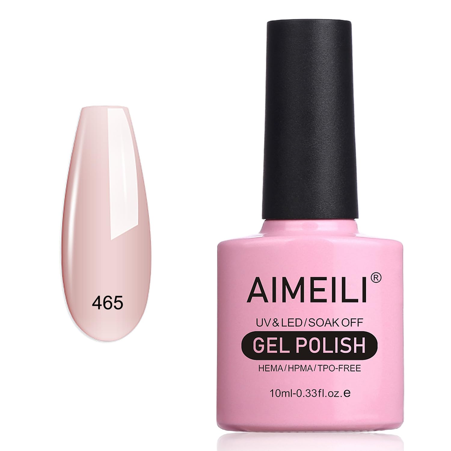 AIMEILI Esmaltes Semipermanentes para uñas UV LED Permanente Semipermanente Soak Off Francesa Claro Nail Gel -10ML(465)
