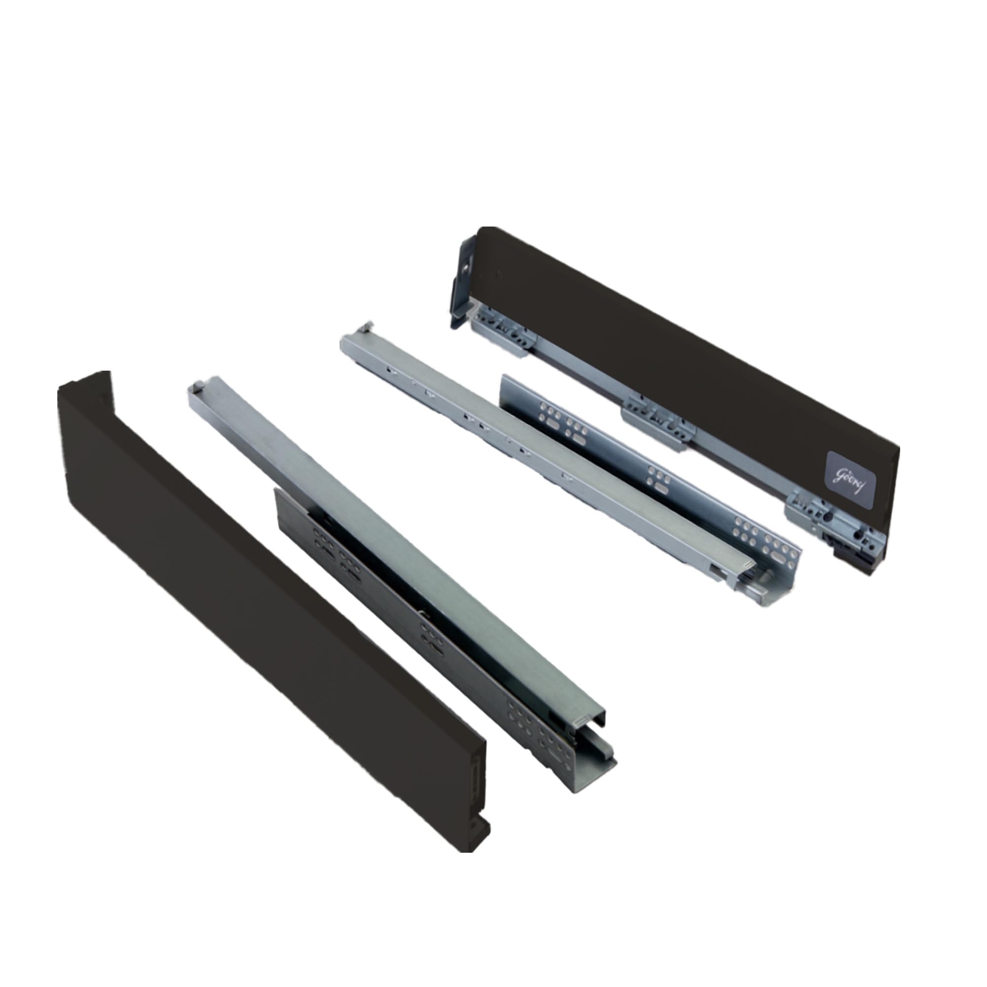 Godrej Slim Ergo Drawer System | Soft Close Slim Drawer Slides | 40 Kg Load Capacity | Ultra-Slim Side Panels | for Kitchen Cabinets & Modular Furniture | Available in 6 X 20, Black-image-43