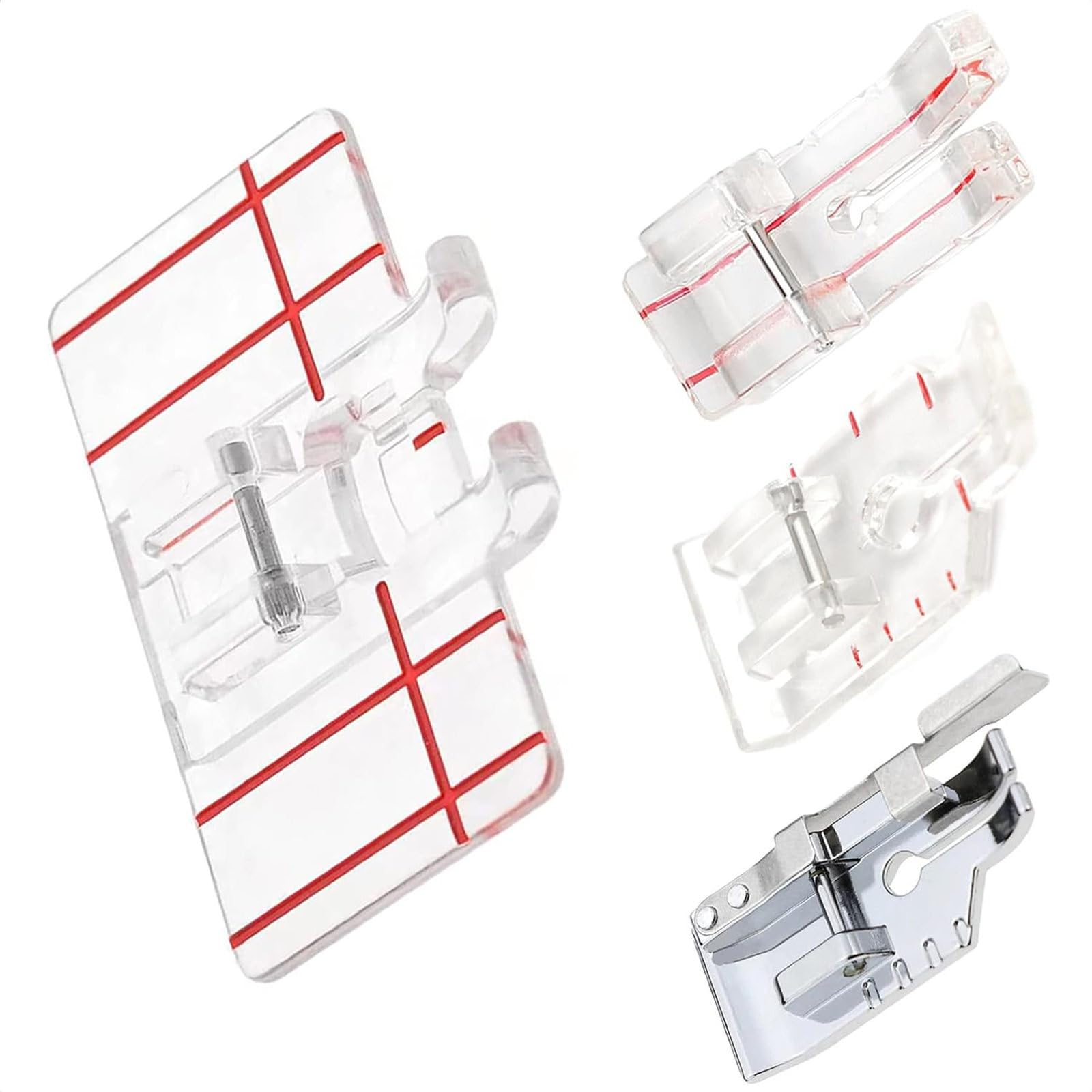 CUNZJIA 4Pcs Sewing Machine Presser Foot Guide Quilting Parallel Presser Foot 1/4Inch Seam Guide for Sewing Machine