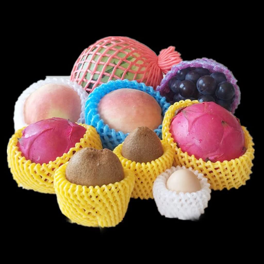 ApuaVireo&Co Set von Schaumstoffnetzbezügen, Beutel Stoßfest Schutz Transportverpackung Obst Gemüse Erdbeere Blumenkohl Pfirsich Apfel Mango Kiwi(5cmx40m)
