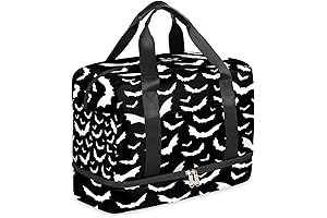 Halloween Goth Bat Sports Gym Bag with Shoes Compartment,Perfect Goth Weekender Bag...