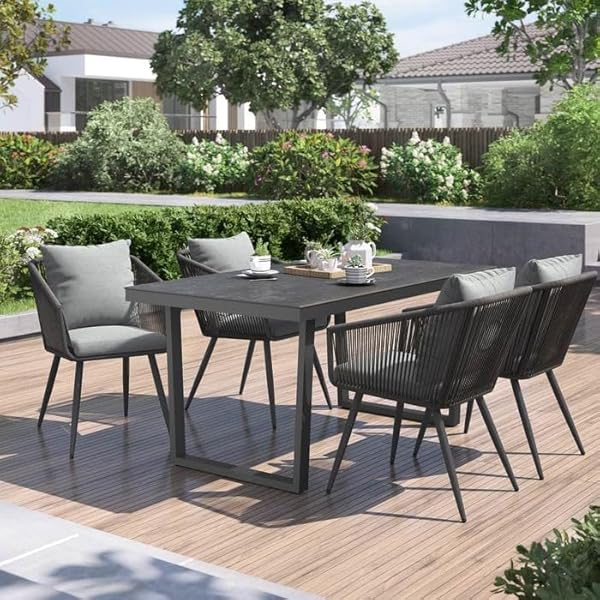 Terrassenmöbel-Set Alex mit Rope-Stühlen Anthrazit