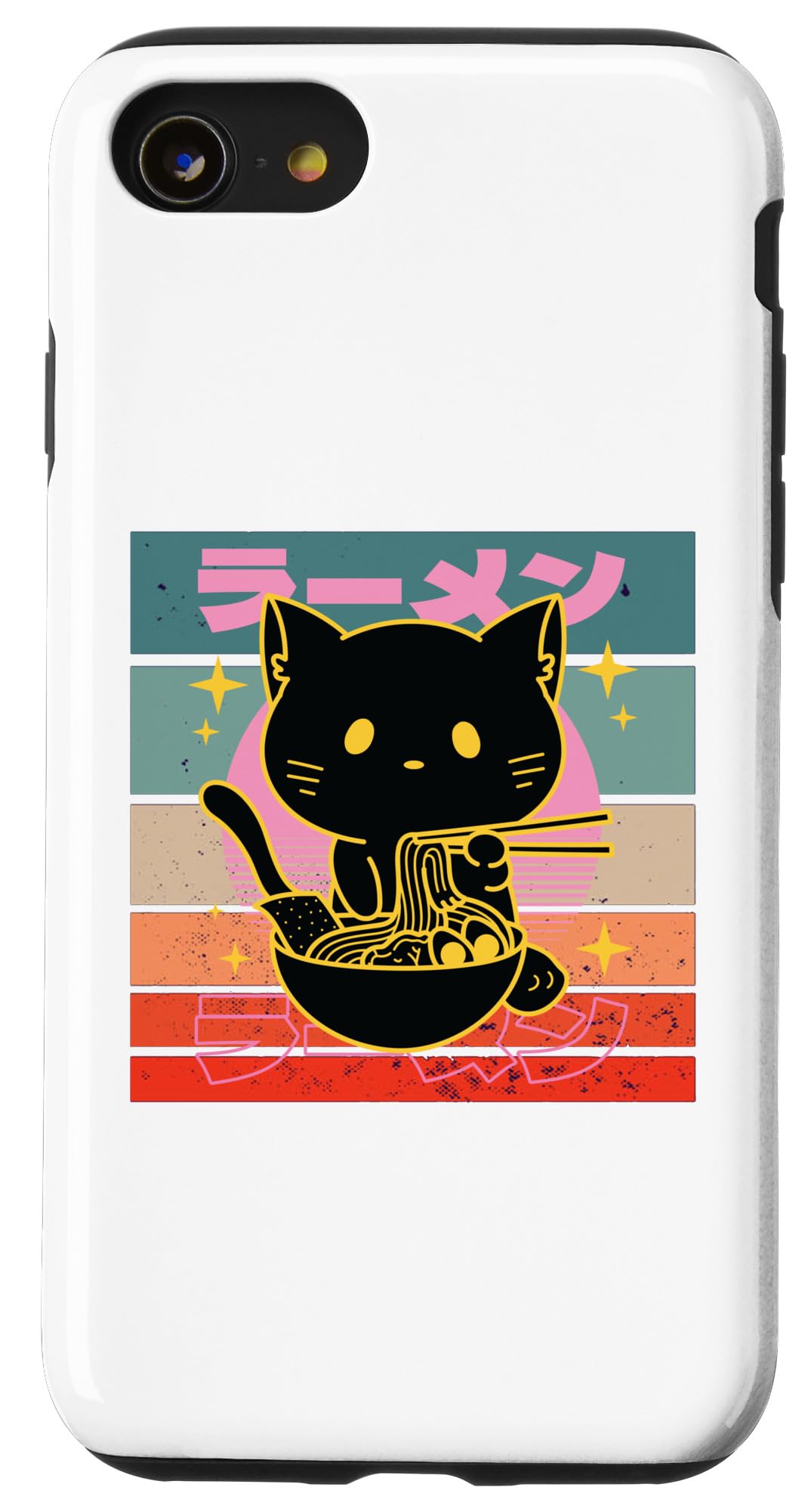 iPhone SE (2020) / 7 / 8 Ramen Cat Delight Noodle Lover Retro Ramen Cat Purrfect Pets Case