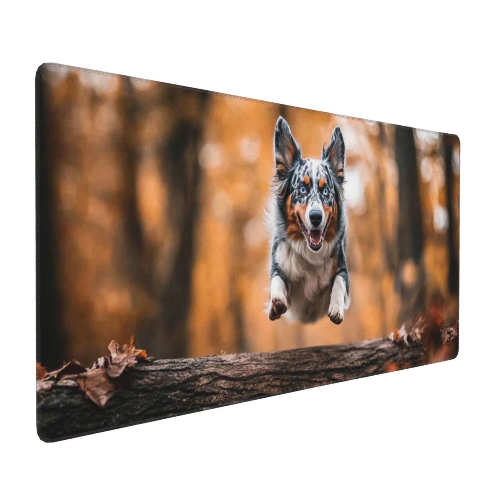 Gamingowa podkładka pod mysz, XXL, 1000 x 400 x 3 mm, podkładka pod mysz, gamingowy Corgi, podkładka na biurko, z zabezpieczeniem krawędzi, wodoodporna, akcesoria gamingowe, poprawia precyzję i