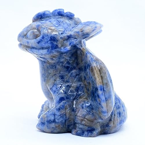 Miniatura 7 de Anlingem Estatua de Figura de Cráneo de Dragón Sin Dientes de 2 Pulgadas, Estatua de Escultura de Animal de Cristales y Piedras Curativas Reiki