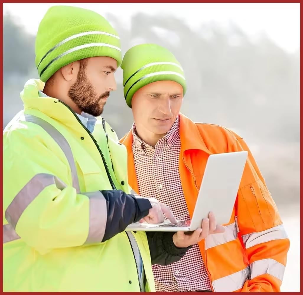 Gelante High Visibility Reflective Safety Knit Beanie for Men & Women – Warm Winter Headwear for Outdoor Activities. - Image 7