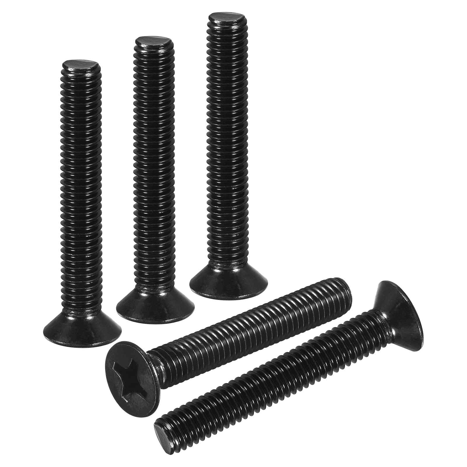 DTGN M6-1x40 Flat Head Countersunk Machine Screws - 25pcs - Good for Furniture and Machinery - 304 Stainless Steel Phillips Machine Screws Bolts - Black Oxide Finish — image 1