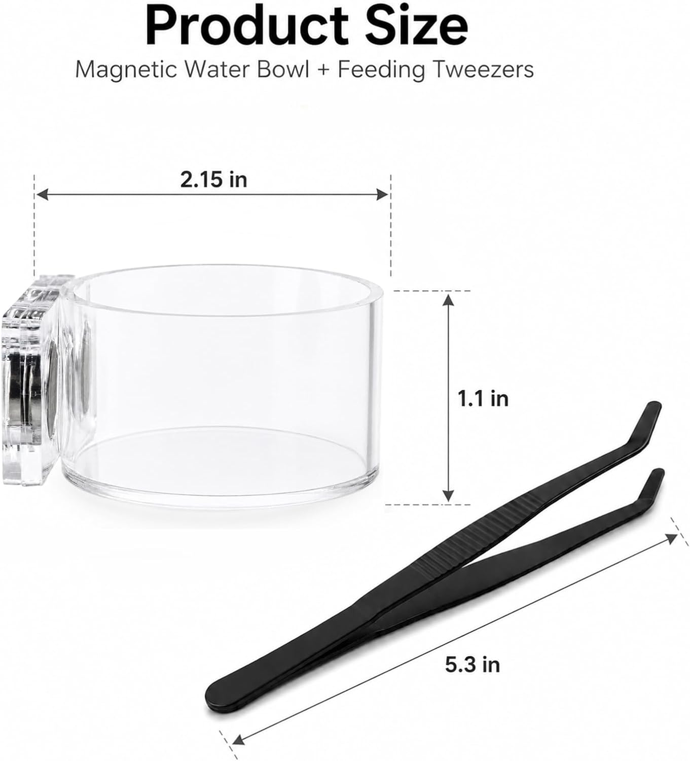 2 Pack Jumping Spider Feeding Dish – Acrylic Magnetic Water Bowl with Feeding Tong | Leak-Proof Tarantula Food Dish Small Reptile Water Dish | Jumping Spider Enclosure Accessories image 5