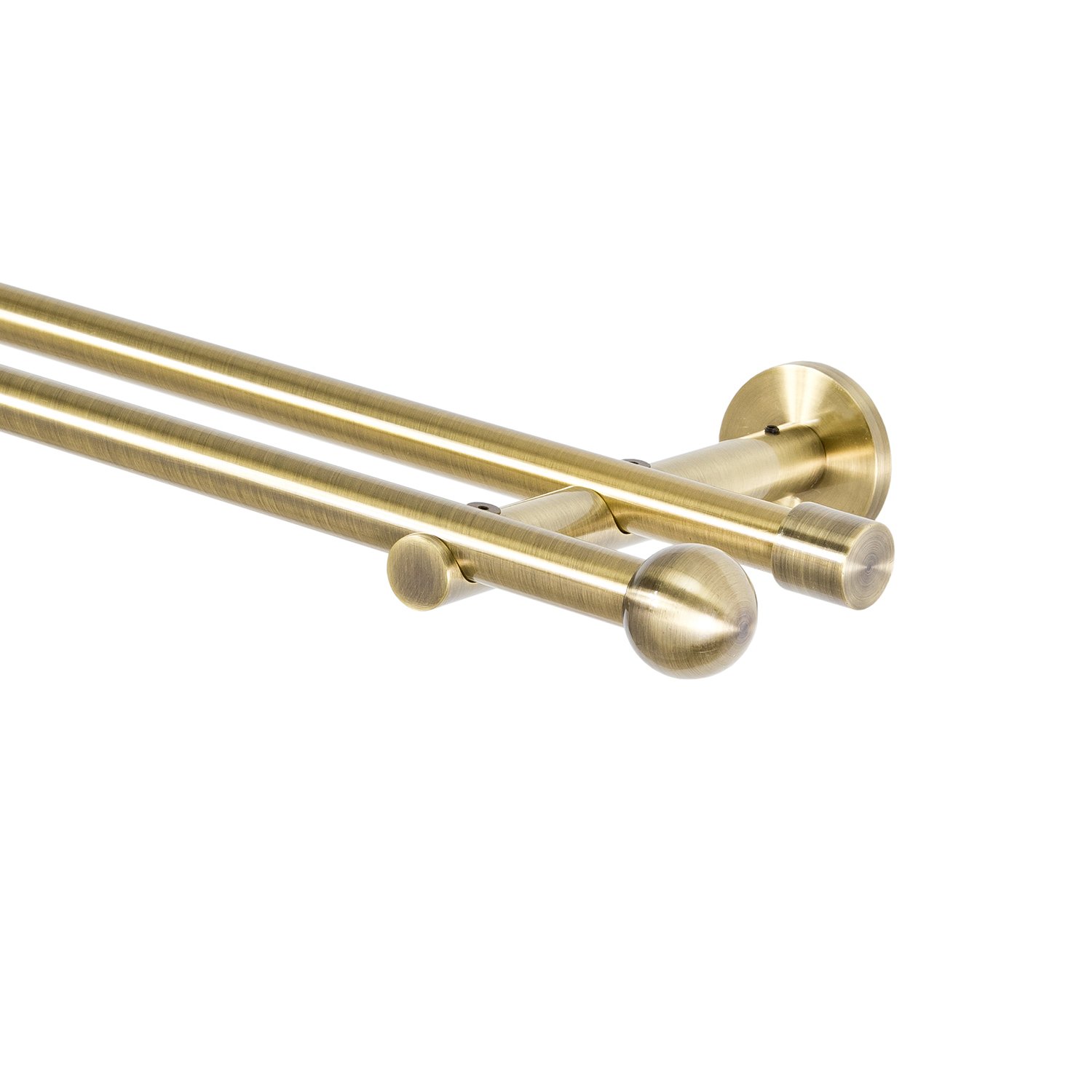 Tringle à rideaux 16 mm 2 voies en métal doré vieilli 120