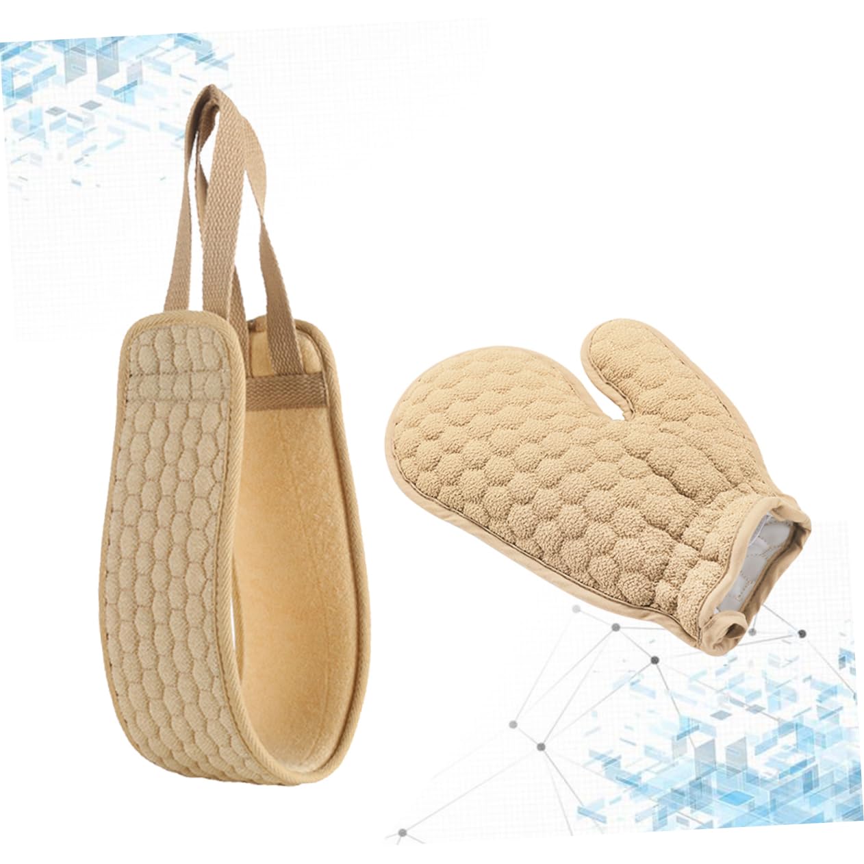 Healeved 4pezzi Guanti Da Esfolianti Con Striscia Lunga e Doppia Faccia Teli Per Massaggio Corpo Facili Da Utilizzare Accessori Per La Pulizia Della
