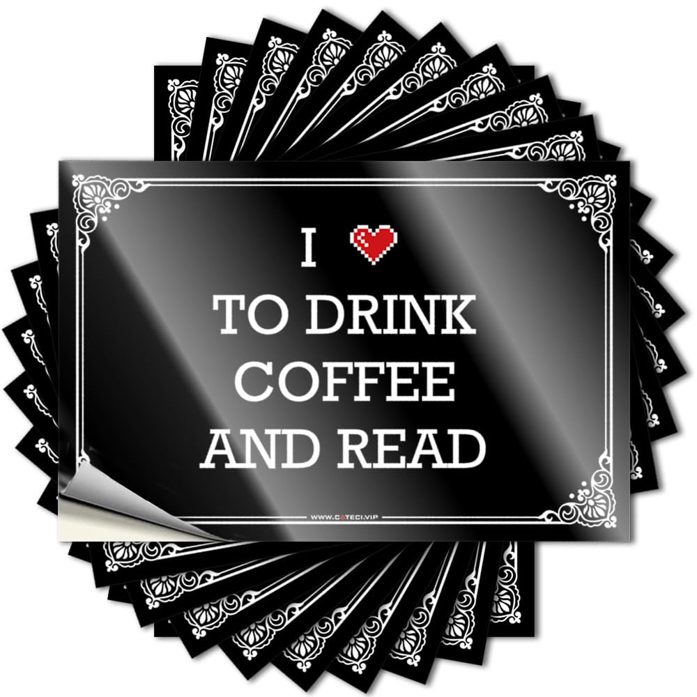 Decal Mancave Stuff for Men | Feminist Window I Love to Drink Coffee & Read for Adulting(6X9CM)
