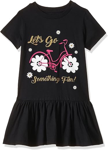 T2F Girls Cotton Printed Regular Fit Casual Dress
