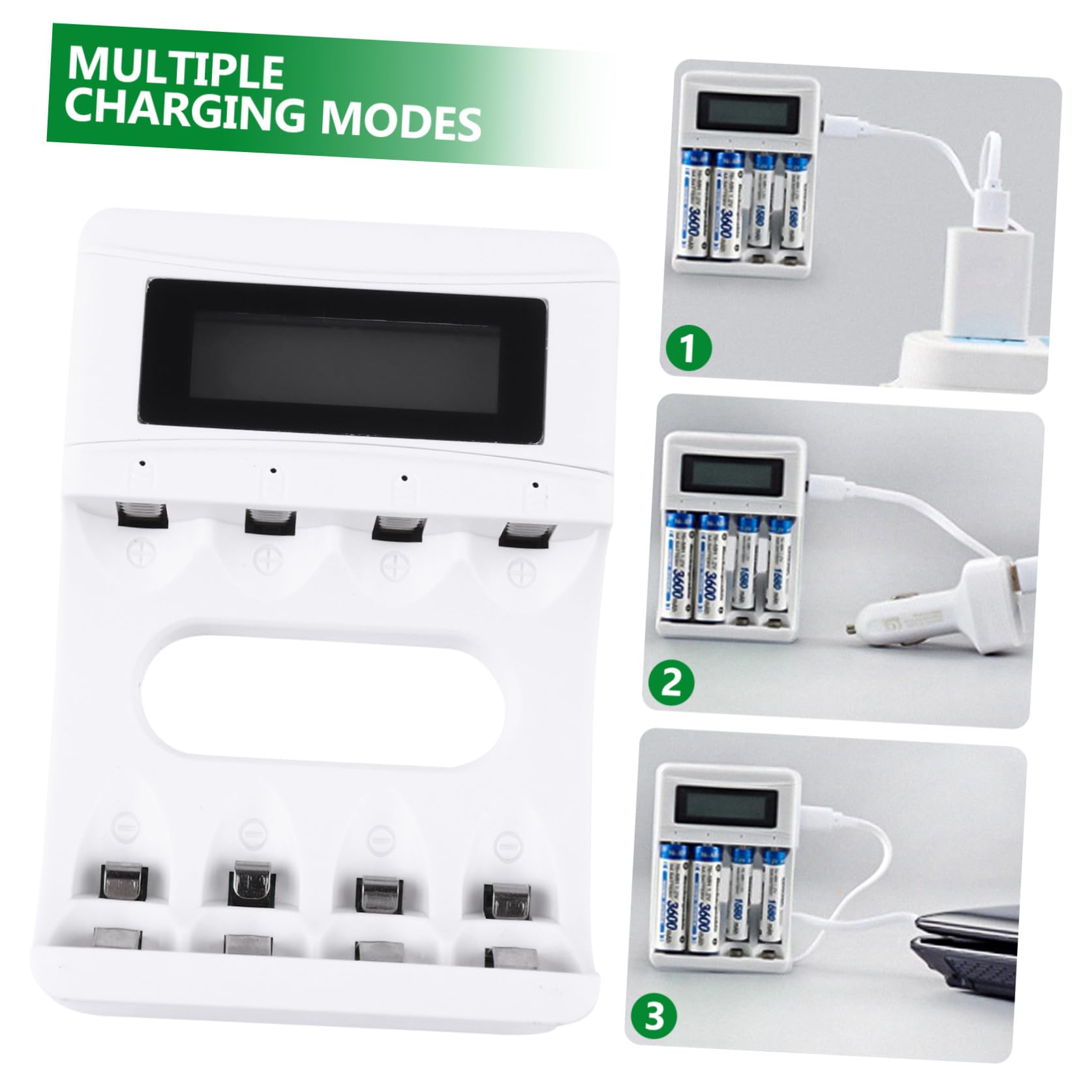 Housoutil 3 Pz caricabatterie d batterie ricaricabili banca di potere della batteria ricaricabile caricatore usb caricabatteria usb caricabatteria display lcd apparecchiature di ricarica c02