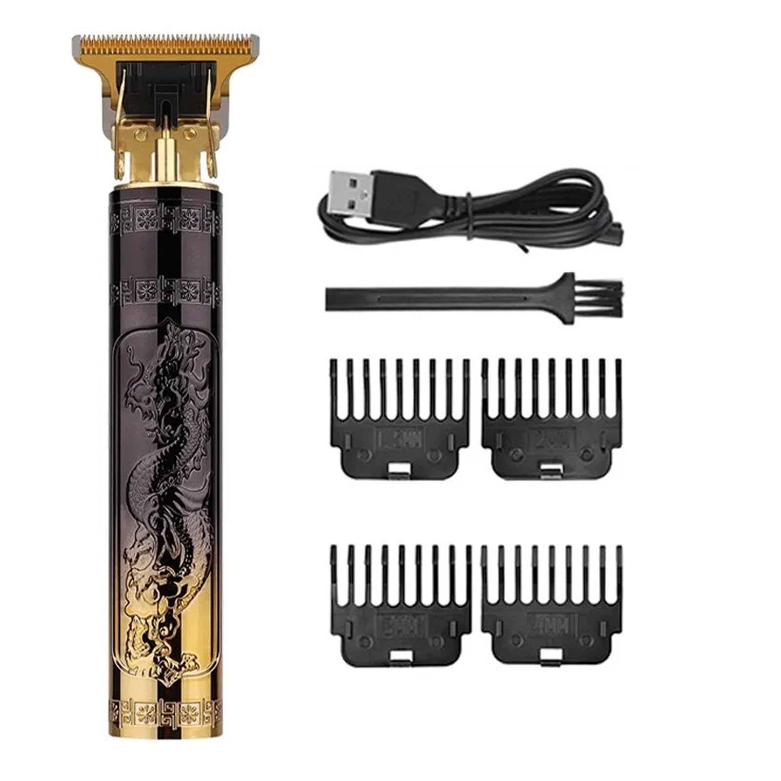 Rasoi 2023 Vintage Body T9 Cordless Rasoio Elettrico Tagliacapelli per Uomo Tagliacapelli Barbiere Barba Trimmer USB (Plastica dragon4)