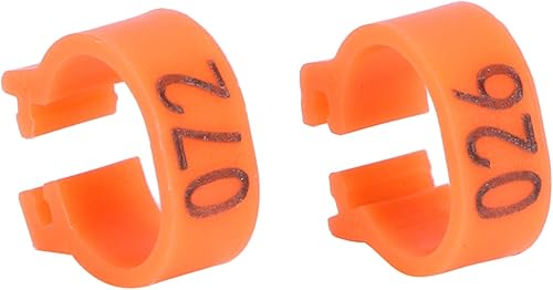 Miniatura 5 de Fydun 100 anillos de pie de pájaros, número de identificación de pierna Ba aves de corral Clip RingOrange (naranja)