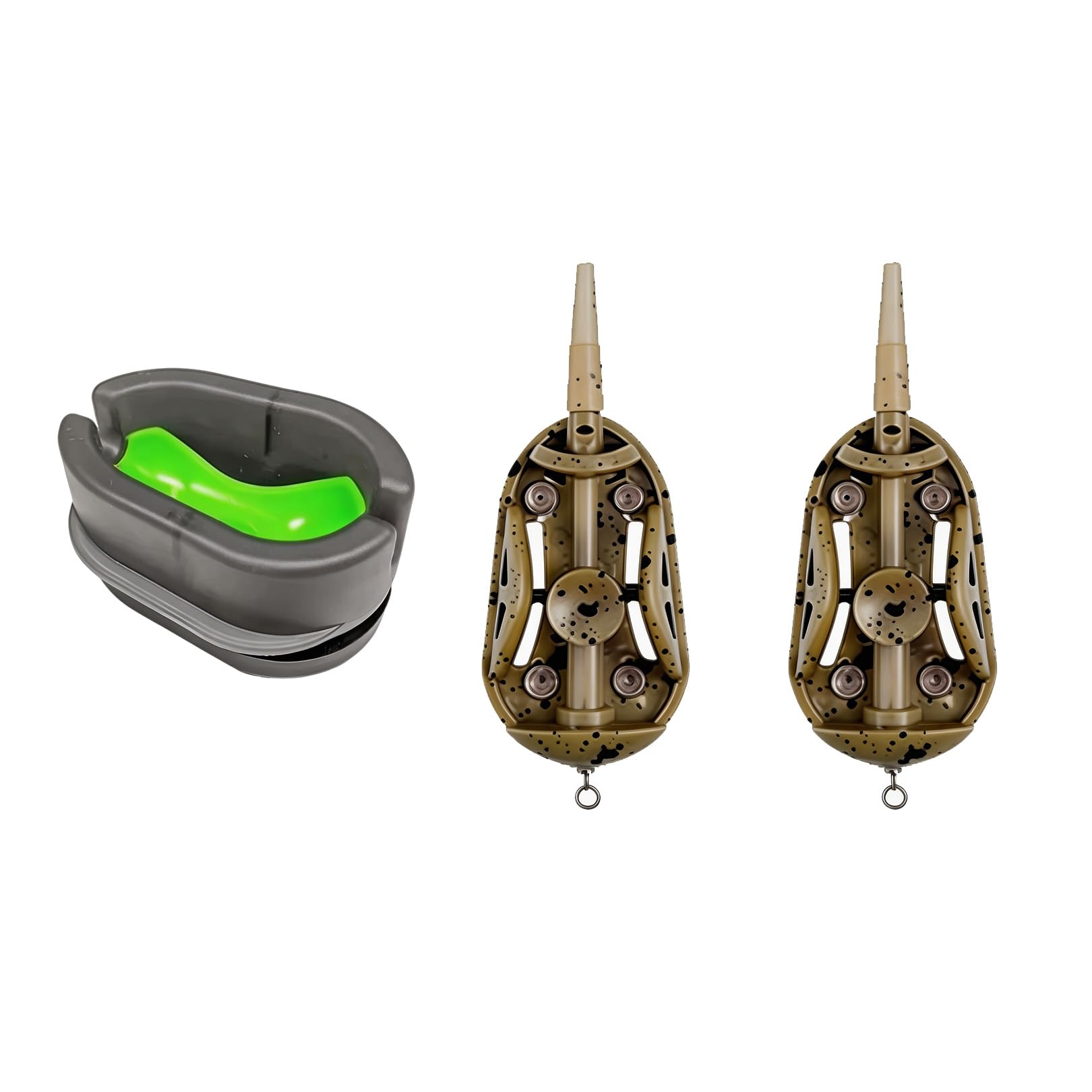 3 Pack Method Feeder Set,Inline Silo Feeders with 20g 30g with Quick Release Mould Release Bait Mould,ABS Plastic Fishing Tackle Accessories Sinkers Rigs for Carp Coarse Pellet Groundbait Fishing Kit