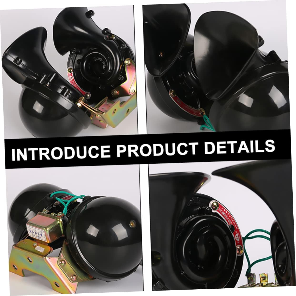 12v Car Horn Dual Tone Snail Horn Replacement Loud Low Tone Vehicle Accessory for Cars and Scooters Durable and Easy to Install