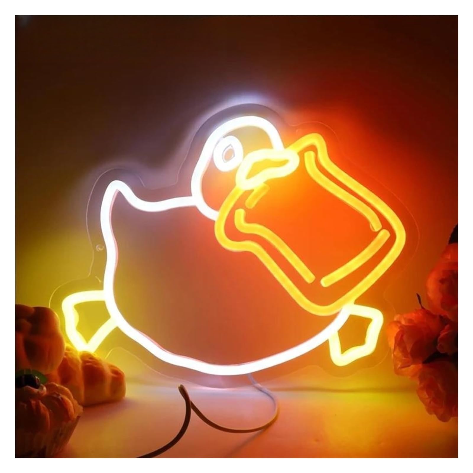 LEMST Sign Lamp Duck Neon Sign Light Dimmable for Bedroom Cafe Shop Bar Decor USB Powered Illuminated Lamp 31cmx25.4cm