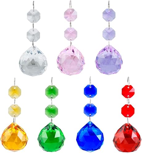 rockcloud Colgando de cristal transparente multicolor para decoración del hogar, adornos para árbol de Navidad, atrapasoles, recuerdo de boda