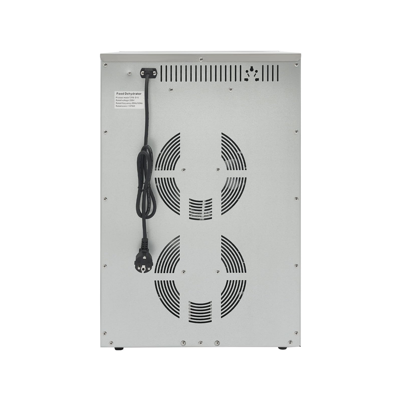 Deshidratador 1370 W ± 20 W, 16 pisos, acero inoxidable, máquina de deshidratación, 1,8 m/s | 1000 rpm Temperatura ajustable y tiempo Deshidratador de bajo ruido Máquina Secadora de Alimentos para Comercial 60×46×40 cm