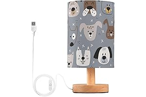 Adorable Dog Lamps - Gray Night Light for Kids & Home