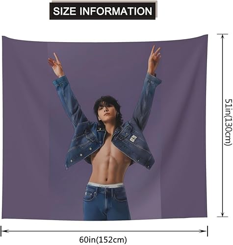 Miniatura 9 de CAVALEIRO Jungkook tapiz de 60 x 51 pulgadas para decoración de pósteres geniales, tapices para colgar en la pared, 60 x 51 pulgadas