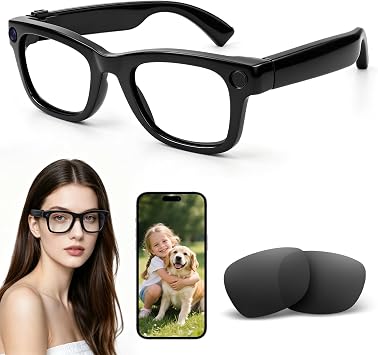 AI Smart Glasses with 4K Camera Hands-Free POV Recording & Translation